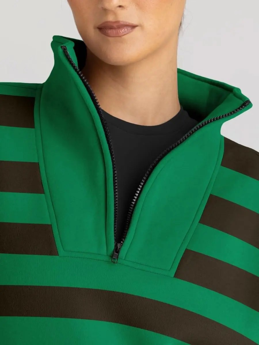 Trendy Queen Sweatshirts Half Zip Pullover Quarter Zip Oversized Hoodies Sweaters Comfy Fall Outfits 2024 Y2K Winter Clothes - Love Salve